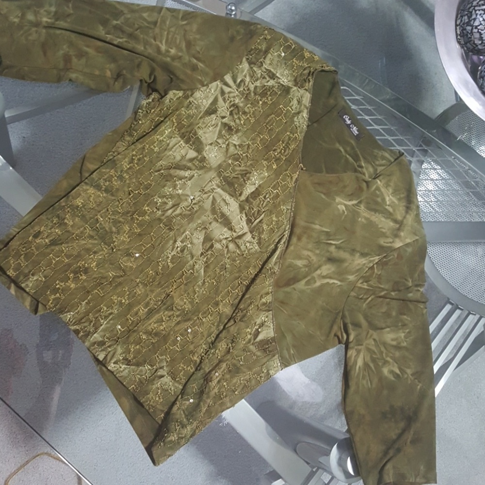 "Only Nine" green 1x easy tunic blouse.
